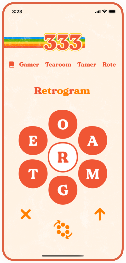 Screenshot of Retrogram game screen